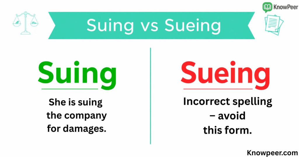 Suing or Sueing