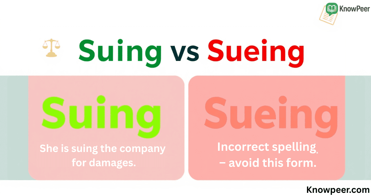 Suing or Sueing